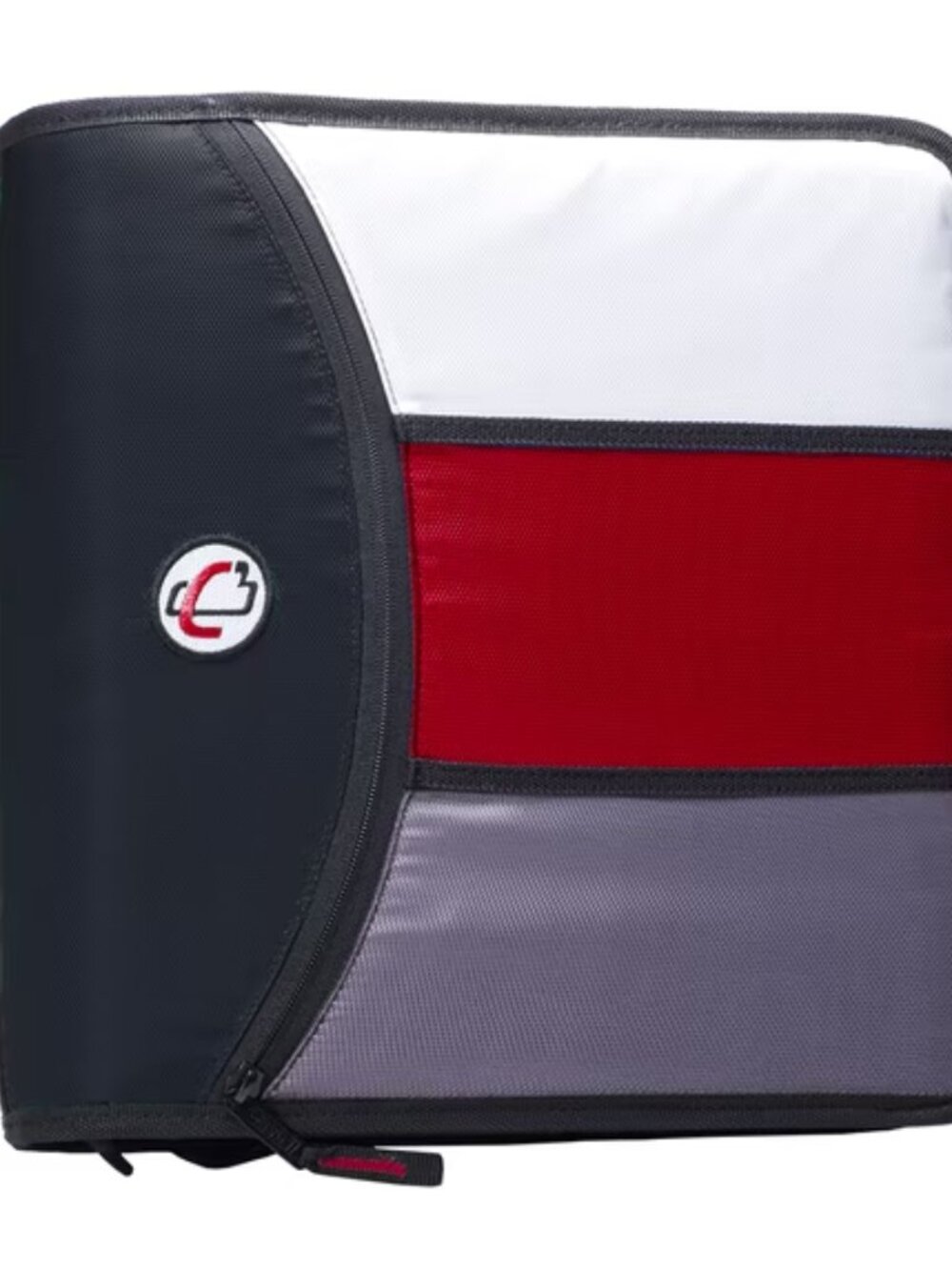 Case-It "The Mighty Zip Tab" Zippered Ring Binder (Black/Gray/Red/White)